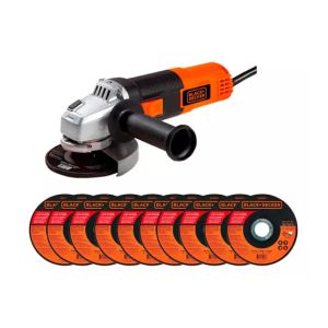 ESMERILADORA G650-B3 + 10 DISCOS CORTE 41/2 BLACK & DECKER G650-B3F