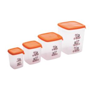 JUEGO RECIPIENTES CUADRADOS  DECORADO 11991