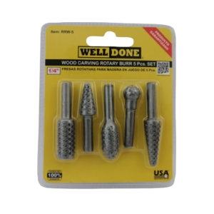 LIMAS ROTATIVAS PARA MADERA JUEGO 5 PCS WELLDONE RRW-5 RRW-5
