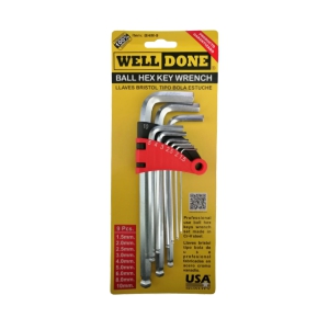 LLAVES BRISTOL LARGA TIPO BOLA MM JGO 9 PCS BHM-9 WELLDONE BHM-9