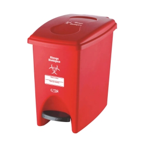   BASURERA PEDAL 10LT RIESGO BIOLOGICO ROJO 12180 RIMAX 12180