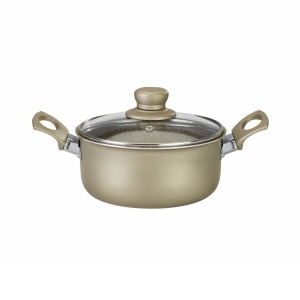 OLLA ANTIADHERENTE 20 C/TAPA DE VIDRIO GOLD NORTH NM3656