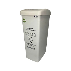   PAPELERA 55LT TAPA VAIVEN GRIS 572 COLPLAST CP572