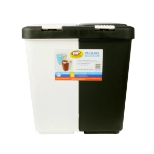 PAPELERA DOBLE 20LT TAUPE - WENGUE NP 41026