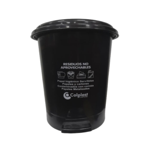 PAPELERA PEDAL 12LT PELET NEGRA 1099 COLPLAST 1099