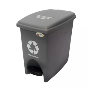   PAPELERA PEDAL 12LT RECTA- PELETIZ-GRIS 762 COLPL 762