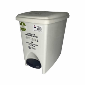 PAPELERA PEDAL 12LT RECTA-PELETIZ BLANCO 811 COLPLAST 811