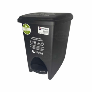 PAPELERA PEDAL 12LT RECTA-PELETIZ NEGRA 1100 COLPLAST 1100