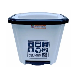 PAPELERA PEDAL 20 LTS RESIDUOS BLANCA 14816 RIMO 14816
