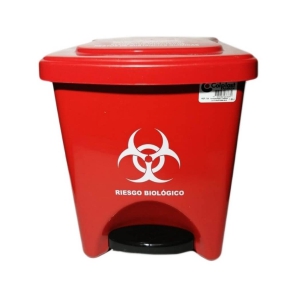 PAPELERA PEDAL 22LT CUADRA-PELETI-ROJA 768 COLPLAS 768