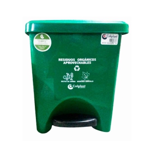PAPELERA PEDAL 22LT CUADRA-PELETI-VERD 769 COLPLAS 769