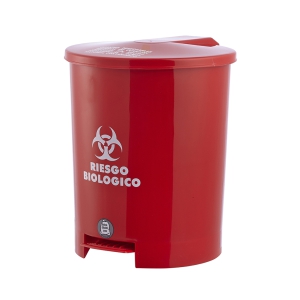 PAPELERA PEDAL 25 LITROS RESIDUOS ROJA 12092