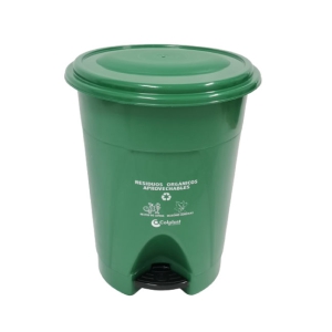 PAPELERA PEDAL 25LT PELET VDE OSCURO 254 COLPLAST 254