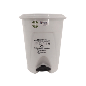   PAPELERA PEDAL 25LT PELETIZ BLANCA 1102 COLPLAST 1102
