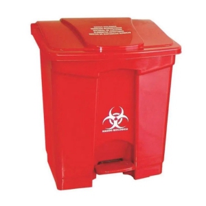 PAPELERA PEDAL 60LTS PELETIZADA MARCADA ROJO 257 CP 257