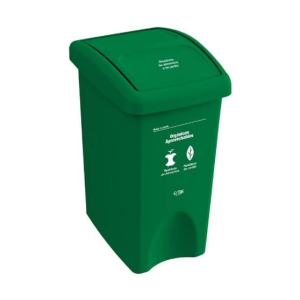 PAPELERA VAIVEN 35 LITROS RESIDUOS VERDE 11317