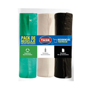 BOLSA BASURA PACK TASK 3 COLORES 70X90 0U 1017092 ILKO IL1017092