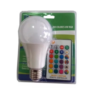 BOMBILLO LED GLOBO COLORES 8W RGB E-27 EXCELL EX5485