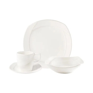 VAJILLA 4/16 CUADRADA LUCIANA BLANCO CORONA VL1100040416