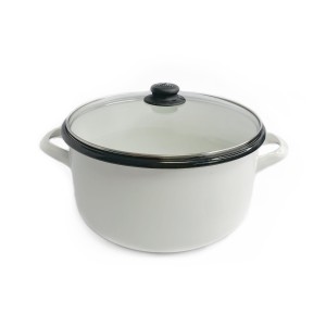 OLLA BLANCA 20 C/TAPA VIDRIO PELTRE NORTH