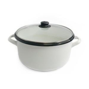 OLLA BLANCA 24 C/TAPA VIDRIO PELTRE NORTH